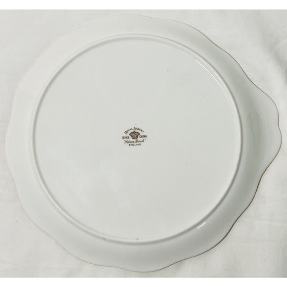Vtg ROYAL ALBERT England SILVER BIRCH pattern handled snack plate 9" Bone China - Picture 4 of 7